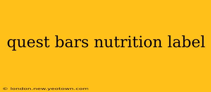 quest bars nutrition label