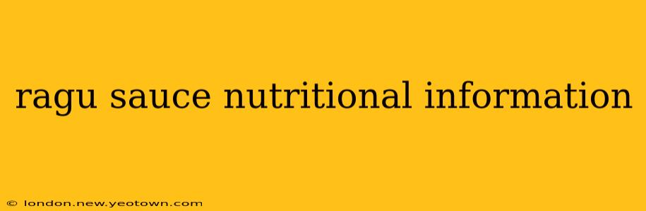 ragu sauce nutritional information