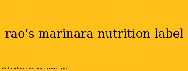 rao's marinara nutrition label