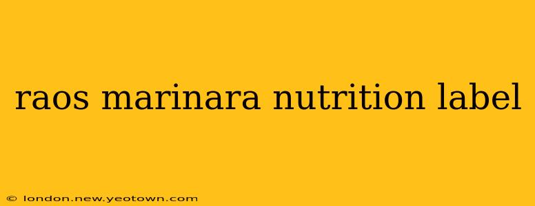raos marinara nutrition label