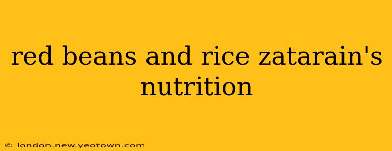 red beans and rice zatarain's nutrition
