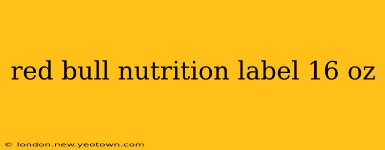 red bull nutrition label 16 oz