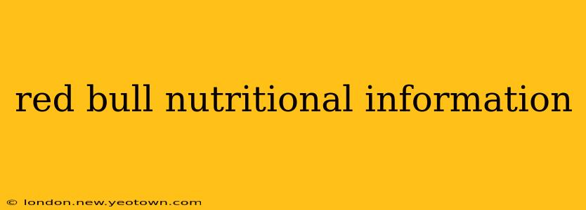 red bull nutritional information