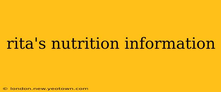 rita's nutrition information