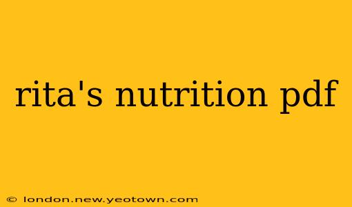 rita's nutrition pdf