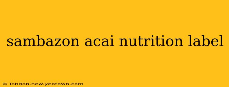 sambazon acai nutrition label