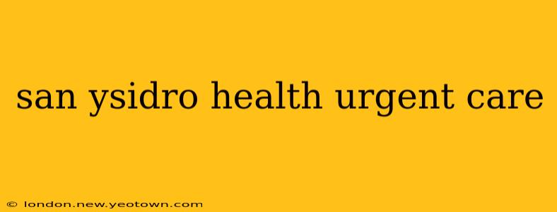 san ysidro health urgent care