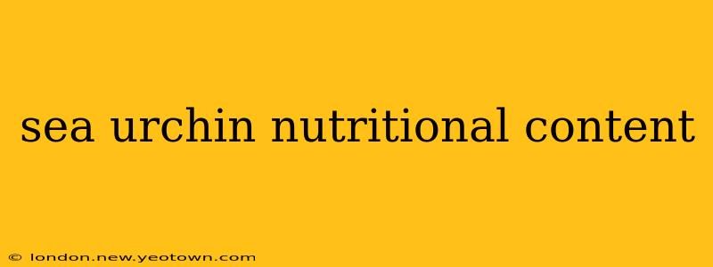 sea urchin nutritional content