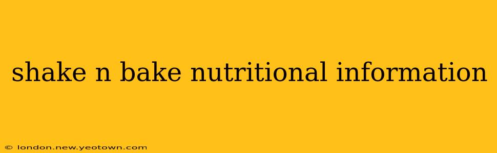 shake n bake nutritional information