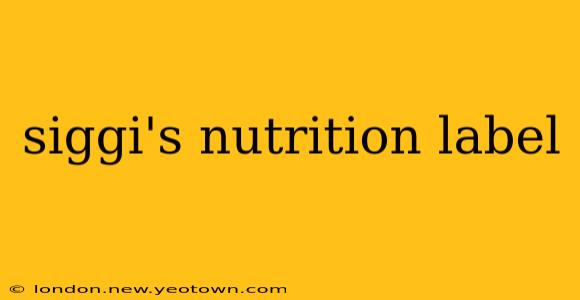 siggi's nutrition label