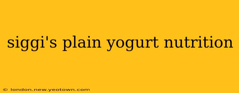 siggi's plain yogurt nutrition