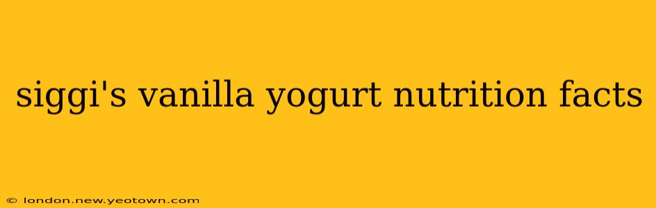 siggi's vanilla yogurt nutrition facts