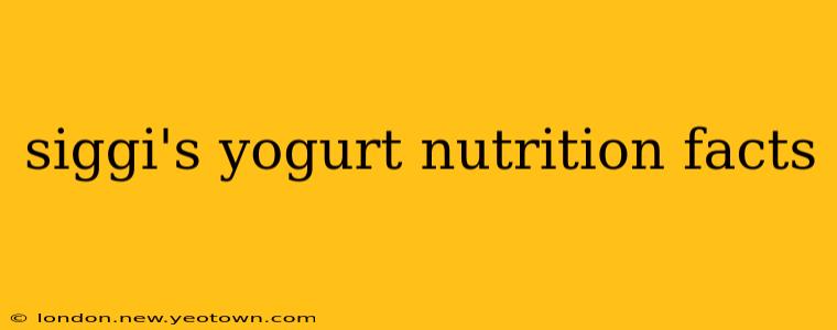 siggi's yogurt nutrition facts