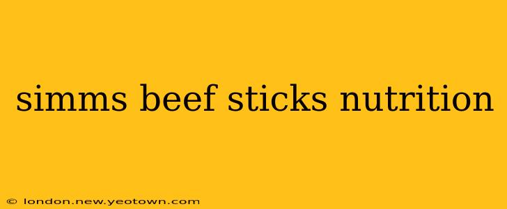 simms beef sticks nutrition