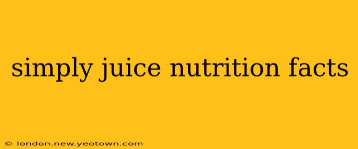 simply juice nutrition facts