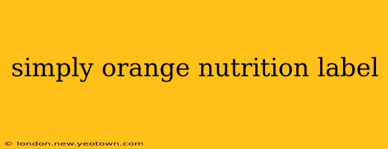 simply orange nutrition label