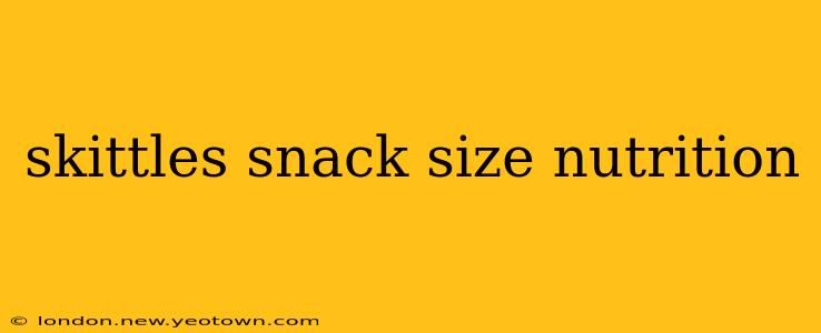 skittles snack size nutrition