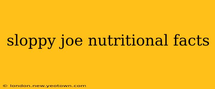 sloppy joe nutritional facts