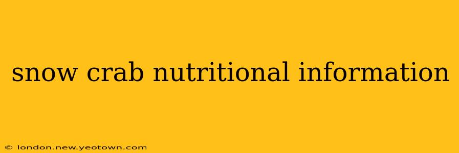 snow crab nutritional information