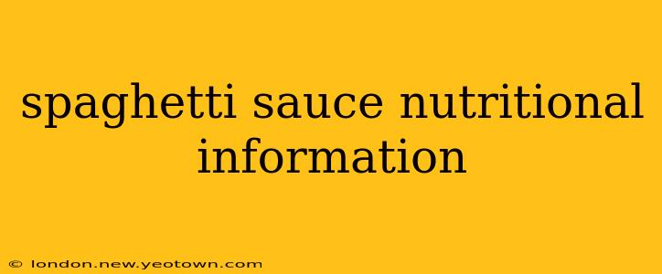 spaghetti sauce nutritional information