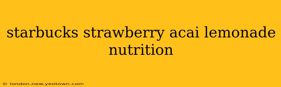 starbucks strawberry acai lemonade nutrition