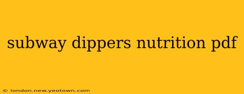 subway dippers nutrition pdf