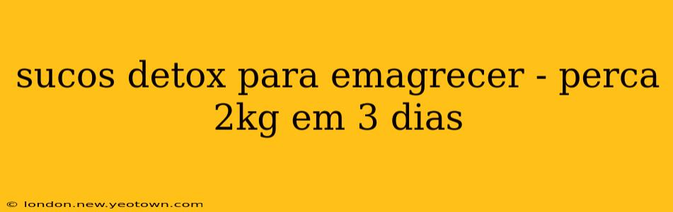 sucos detox para emagrecer - perca 2kg em 3 dias
