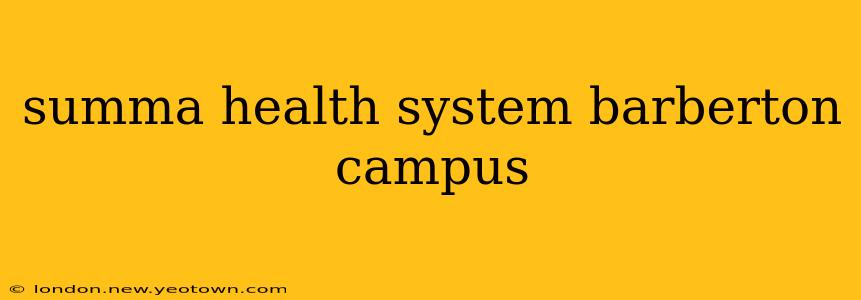 summa health system barberton campus