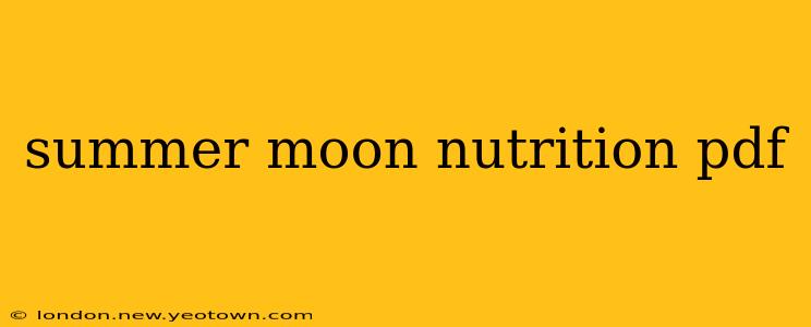 summer moon nutrition pdf