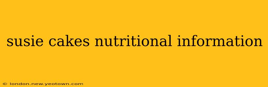 susie cakes nutritional information