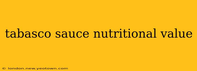 tabasco sauce nutritional value