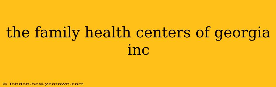 the family health centers of georgia inc