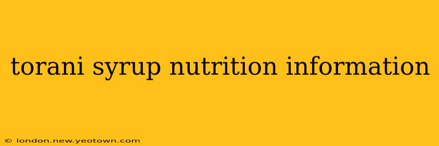 torani syrup nutrition information