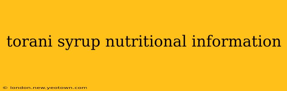 torani syrup nutritional information