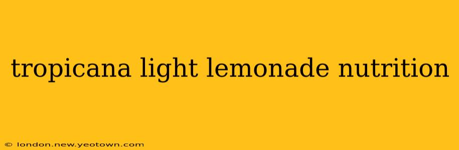tropicana light lemonade nutrition