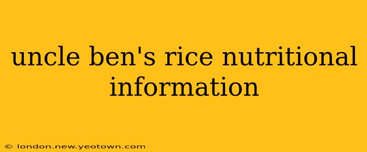 uncle ben's rice nutritional information