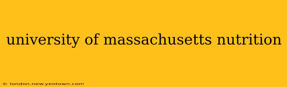 university of massachusetts nutrition