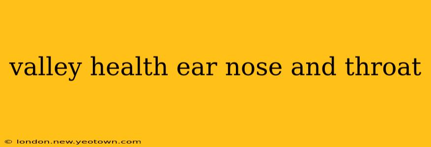 valley health ear nose and throat