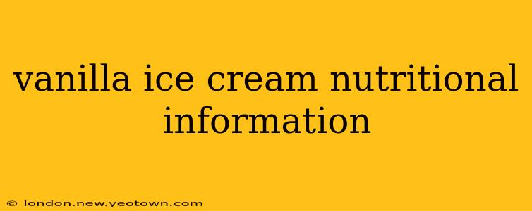 vanilla ice cream nutritional information