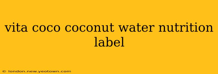 vita coco coconut water nutrition label