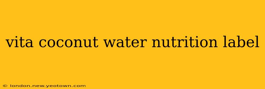 vita coconut water nutrition label