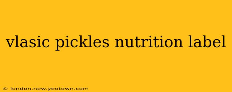 vlasic pickles nutrition label