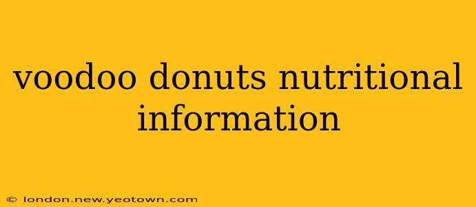voodoo donuts nutritional information