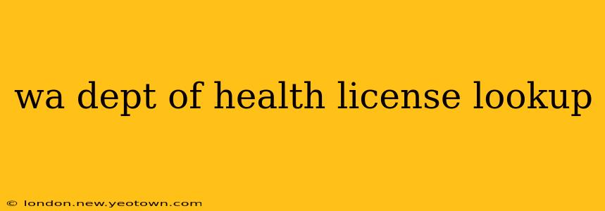 wa dept of health license lookup