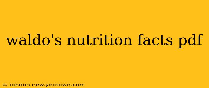 waldo's nutrition facts pdf
