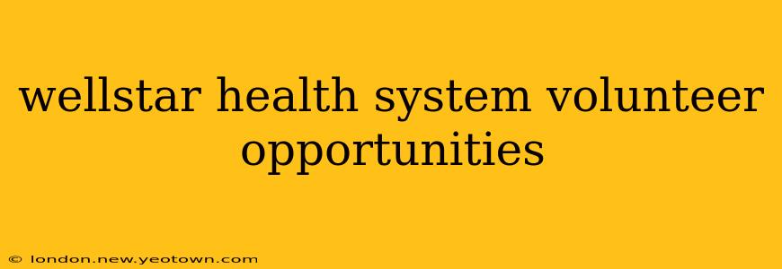 wellstar health system volunteer opportunities