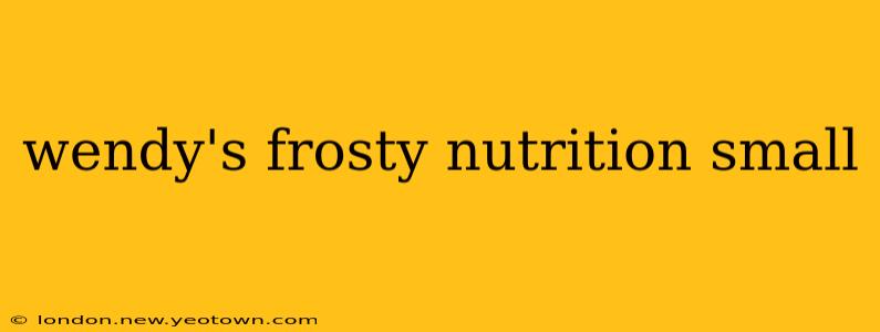 wendy's frosty nutrition small
