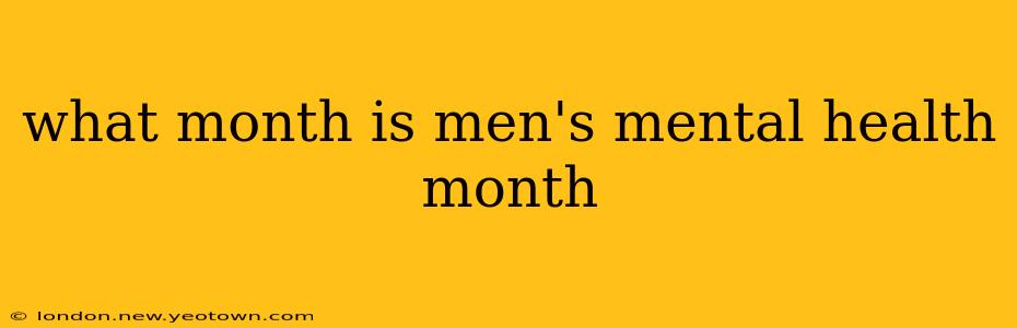 what month is men's mental health month