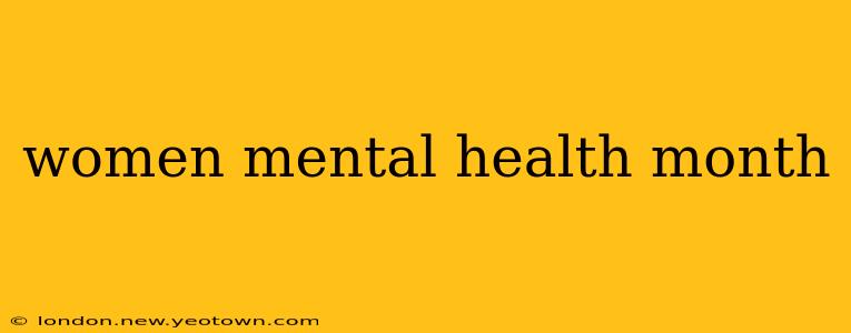women mental health month