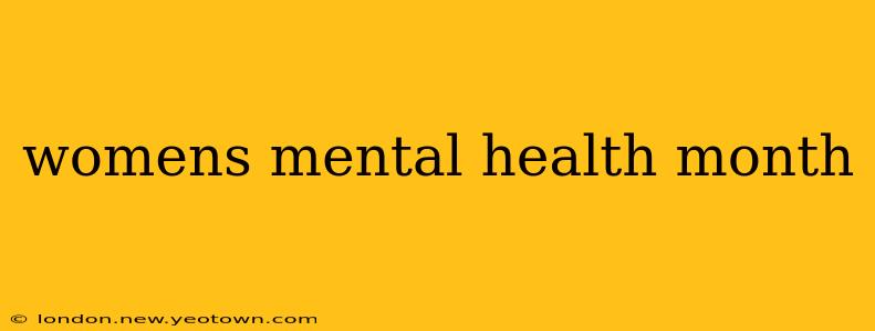 womens mental health month